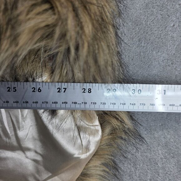 Womens Aukmla Brown & Black Faux Fur Wrap Stole Polyester Acrylic Blend One Size - Picture 5 of 7